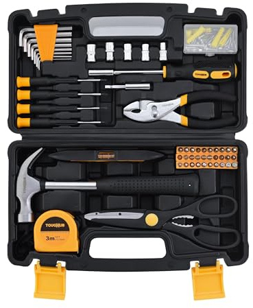 Toughhub® Tool Kit Set 134pc - Household Ideal for Car DIY Enthusiasts Hand Tools Set with Hammer, Hex Keys, Screwdrivers, Sockets, Measuring Tape, Complete Maintenance Set