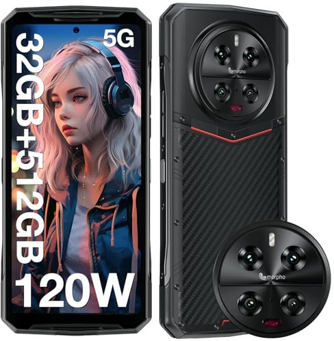 DOOGEE DK10 Rugged Smartphone, 512GB ROM+32GB RAM, Dimensity 8020, Android Rugged Phones 5G, 120W+50W Wireless Charge, 6.67'' AMOLED 120HZ, 64MP Night Vision+50MP Quad/Front Camera, NFC, WiFi 6-2024