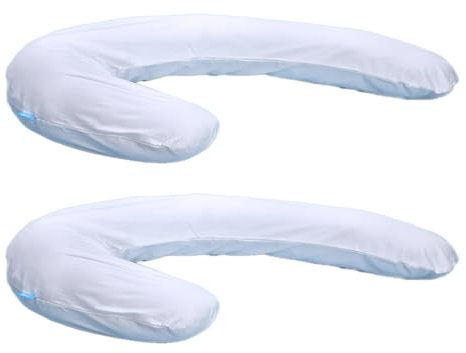 Dreamolino Swan - Doppelpack - ergonomisches Seitenschläferkissen - 7-in-1 Kissen - Unterstützt & wirkt stabilisierend - Schwangerschaftskissen - Stillkissen - atmungsaktives Körperkissen