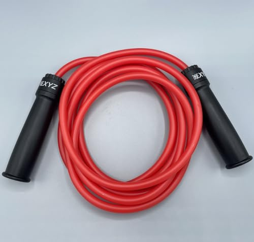 XYZ X5 Undisputed Adjustable Ball Bearing Muay Thai Rope - Black/Red - Boxers Skipping Rope/Heavy Jump Rope/Power/MMA/Martial Arts (Black/Red)