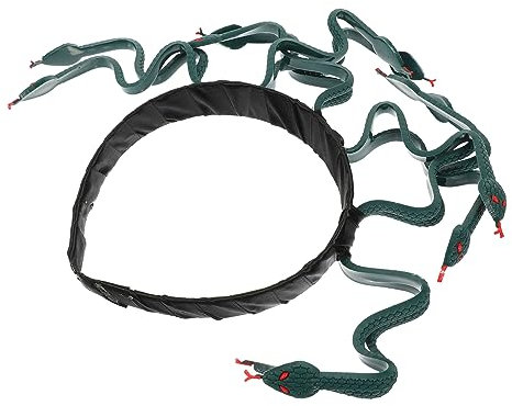 PLAFOPE Medusa Schlangenkopf Headpiece Cosplay Kopfschmuck Party Requisite Dunkelgrün Für Teens Karneval Halloween Kostüm Zubehör