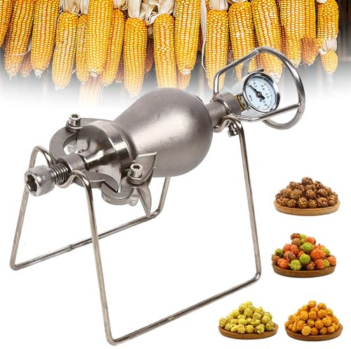 MOFGOE Mini Machine à Pop-Corn Traditionnelle, Machine à Pop-Corn Vintage en Acier Inoxydable avec manivelle Manuelle, Pop-Corn à Main, Pop-Corn à Pression pour Salle de Jeux de fête,100ml