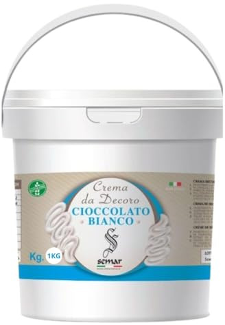SEMAR® | Crema para untar de chocolate blanco - MADE IN ITALY - 1KG ideal para uso particular y comercial (Sin Gluten) (Blanca)