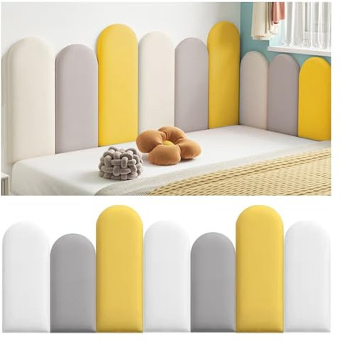 Wzmazingly Kopfteil Schälen Und Kleben, 3D-Kinder-Antikollision Wandpolsterung, Heim Kinderzimmer Dekorative Wandpaneele, 3cm Dick Selbstklebend Wandkissen
