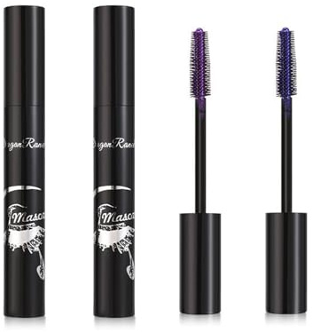 JCUGSBS 2 mascherine telescopiche 5D Blue Purple per eyelash, waterproof Smudge-proof Long Lasting Colored Mascara Voluminous Curling Non-Clump Mascara, False Lash Effect Extension Makeup