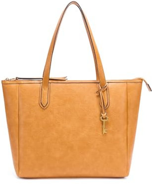 BRASS TACKS Leathercraft Tote Handtaschen für Damen Große Kapazität PU Leder Damen Schultertaschen Orange, Orange, 13.2 L x 12.4 H x5.5 W