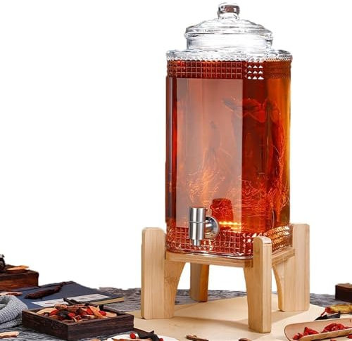 Distributore Di Bevande In Vetro, Distributore Di Acqua Da 3L/5L/7,5L Con Rubinetto E Coperchio, Distributore Di Bevande In Bottiglia Di Acqua Fredda, Barattoli Di Birra E Limonata, Contenitore For Be