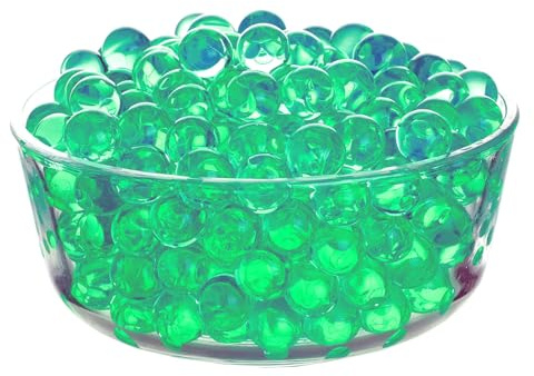 ZOWOKI Wasserperlen für Vasen 6000Plus - 50g Wasser Gel Jelly Balls Vase Füllstoff - Perlen für Schwimmkerzen Herstellung, Hochzeit Party, Dekorative Wohnaccessoires Pflanzen und Handwerk (50g Grün)