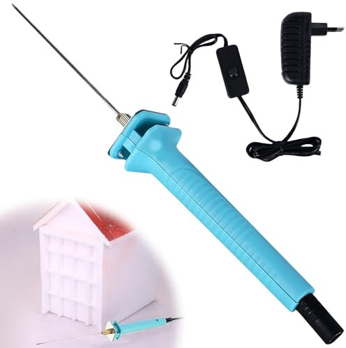 Elektrischer Schaumstoffschneider, Elektrischer Schneidstift Heißmesser 110-240V 20W 10cm geeignet für Styroporbogen Schnittkanten Styropor Wärmeschneiden Gravierstift Schneidwerkzeug EU-Stecker