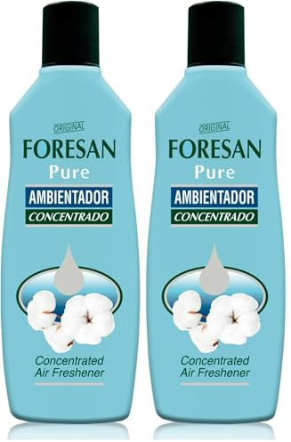FORESAN - Ambientador Concentrado Pure, 125 ml, Aroma a Ropa Limpia, Ambientador Líquido para el Hogar, Elimina los Malos Olores, Estancia Perfumada Durante 48 Horas (Paquete de 2)