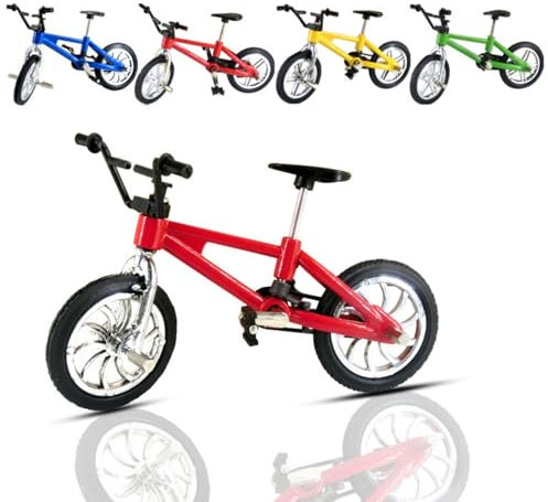 Tokaneit 4 Stück Miniatur Mountainbike, Legierung Finger Mountainbike, Miniatur Finger Bike, Modell Bike Gadgets für Unterricht, Zuhause, Büro, Verein, Ca. 11 x 5,5 x 8 cm
