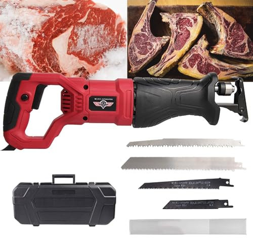 SenhE Scie à Os de Boucher, Scie de Boucher électrique Portable Professionnelle, pour Le Supermarché/Le Restaurant pour Couper Les Os et Viande Congelée, Rotation à 180°