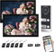 Sistema videocitofonico dell'appartamento cablato 2 unità 10 pollici Touch Monitor Sistema videocitofonico WiFi senza fili, 3 in 1 sblocco, citofono bidirezionale per la casa Villa (nero)