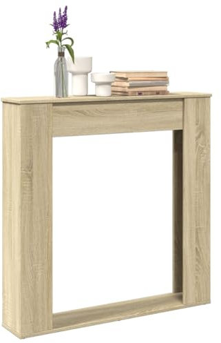 Fireplace Surround, Fire Surround Fireplace Mantel Sonoma Oak 100x20x100 cm Engineered Wood