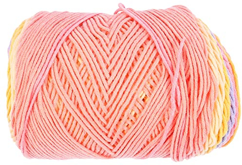 Uonlytech 1rolle Roll Knitting Cord Strang Rainbow Cotton String Für Puppen Kissen Decken Farbenfrohes Strickgarn Für Kreative Handarbeiten Und Bastelprojekte