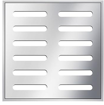 Grille d'égout, Grille de Protection pour puits d'eau de Pluie, Grille de Drainage avec Cadre carré, Acier Inoxydable 304, épaisseur 2 mm (150 x 150 x 20 mm)