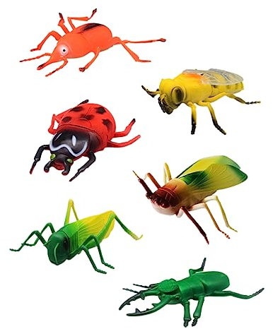 Yardwe 6 Stück Simulation Insekten Realistisches Modell Figuren realistisch Figuren falsches Modell Spielzeugfiguren Figuren Zahlen weiches Gummi