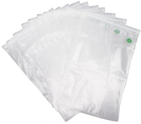 Zerodis Sacs de Nourriture Sous Vide de 10 Morceaux de Fuite Réutilisables, Preuve de Conservation Efficace pour le Stockage des Aliments (40 * 26cm)