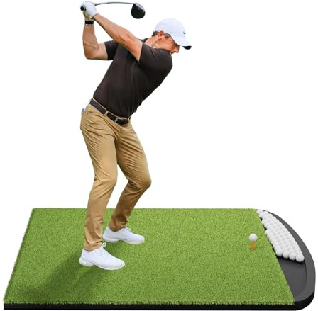 Integrated Golf Hitting Mat with Curved Ball Tray 5x4ft 26mm