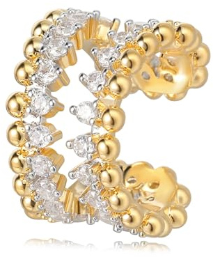 Jenosy Gold Ear Cuff Damen Nicht Piercing Öffnen Wrap Ohrringe 18K Vergoldet Zirconia Ohrmanschette Gold Handmake Schmuck Geschenk für Frauen