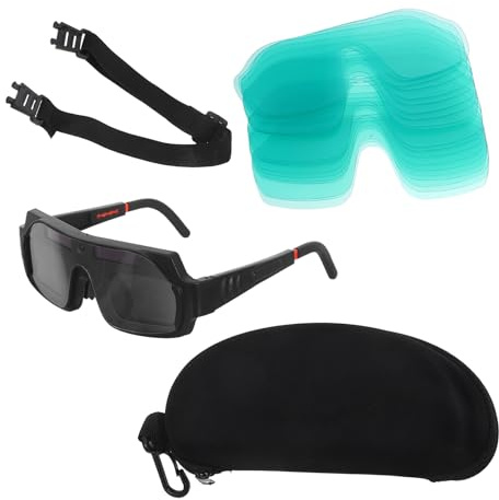Alipis Occhiali Protettivi per Saldatura Elettrica Auto-Oscuranti Strap e Custodia Occhiali da Saldatore Ergonomici per Uso Prolungato Dispositivi di Sicurezza per Saldatura