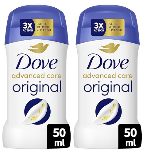 DOVE Déodorant Stick Anti-Transpirant Apaise & Aide à réparer - Original - Technologie hydratante triple action - 72h de protection anti-transpirante - lot de 2x50ml