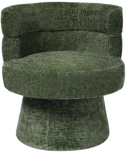 Duhome Loungesessel Wohnzimmer 360° Drehbarer Sessel mit Armlehnen, Relaxsessel aus Chenille Übergroßer Gepolsterter Sitz für Schlafzimmer Büro Lesesaal (Grün)
