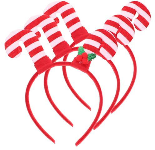 ibasenice 3 Pièces Serrage-tête de Canne de Noël Confortable et Résistant en Tissu Non Tissé pour Décoration Capillaire Festive Lors de Fêtes et Cosplay