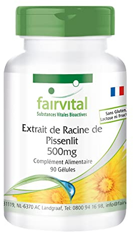 Capsule di tarassaco, 500 mg di estratto di radice di tarassaco per capsula, ALTO DOSAGGIO, concentrato 10 volte, VEGANO, 90 capsule