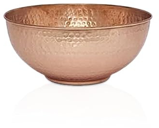 GoCraft blandningsskål, Skål i ren koppar med hammarfinish för sallad, äggsbeläggning, dekorativa och köksservis – 19 cm