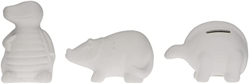 Baker Ross EV2803 Ross Keramik-Spardosen Dinosaurier(3 Stück), Ceramic