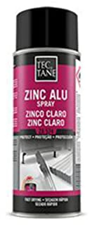 TECTANE Zink ZA 574 helles, verzinktes Metall, verzinktes Spray, schnell trocknend, Haftung auf den meisten Metallen, hohe Temperaturen, geeignet für Farbe, drinnen und draußen, 400 ml