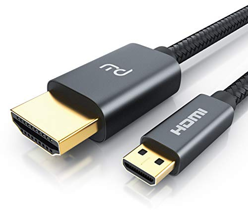 CSL - 8k micro HDMI auf HDMI 2.1 Kabel 1,5m - 3D – UHD II- 7680 x 4320@120Hz mit DSC - HDR - ARC - Typ D auf Typ A - Nylon Brading - für Raspberry Pi 4, Gopro, ODROID, Kameras, Tablets Notebooks