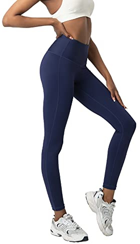 LAPASA Leggings Sportivi Yoga Donna - Pantaloni Lunghi Estivi Vita Alta Push Up Opachi Contenitivi Traspiranti Pancia Piatta Snellenti Palestra Fitness L01A1 XL Navy