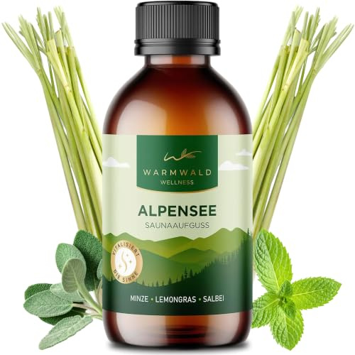 Warmwald - Saunaaufguss - Sauna Aufgussmittel mit natürlichen ätherischen Ölen - Saunaöl - Saunaduft - Minze - Lemongras - Salbei (Alpensee - 100 ml)