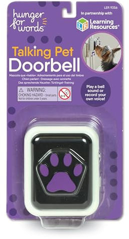 Hunger for Words Talking Pet Doorbell - 1 Piece Doorbell for Dogs, Doggie Doorbell, Perfect for Dog Training, Dog Buttons for Communication, multi