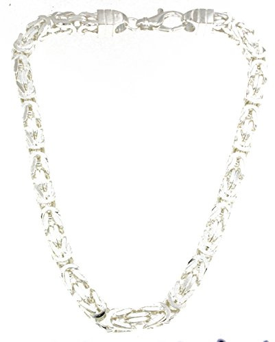 Original italienische Byzantiner Königskette 925 Silber 8 mm breit Länge wählbar quadratisch Silberkette Halskette Damen Herren Schmuck ab Fabrik tendenze Italy