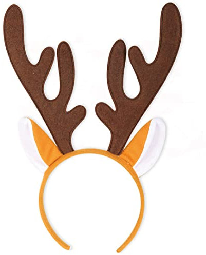 KarnevalsTeufel Haarreif Rentier Rentiergeweih Haarschmuck Reh Weihnachten Accessoire Geweih Nikolaus Karneval Fotobox Rudolf Elch