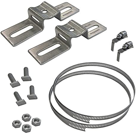 Collier de serrage pour poteau Kit collier + bride + vis (W0138). Kit fixation poteau -