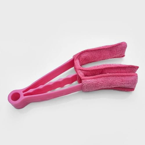 HUFFA 2 Stück Mikrofaser, abnehmbar, waschbar, Reinigungsbürste, Haushalts-Staubtuch, Fensterblätter, Jalousien, Reinigungsbürsten-Werkzeug (Color : pink)