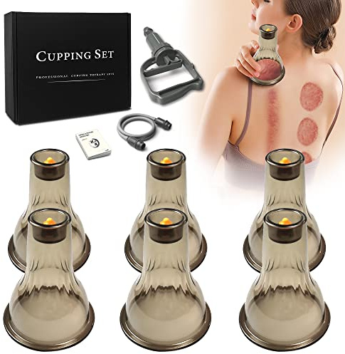 AIKOTOO Set di coppettazione per terapia di coppettazione Set di coppette per massaggio per alleviare il dolore, terapia fisica, massaggio del corpo Gua Sha- 3 in 1 Kit di coppettazione per terapia di