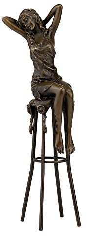 Moritz Bronzefigur Sitzende Frau Höhe 27 cm 0,8 kg Skulptur Statue Antik