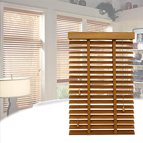 Jolan Horizontale Jalousie-Innen Jalousette Aus Holz-Fensterläden Jalousetten-50mm Lamellen Jalousien Aus Natürlichem Massivholz-Verdunkelungs-/Wärmeschutzvorhänge-Sonnenschutz,W×H-80x100cm/31.5x39in