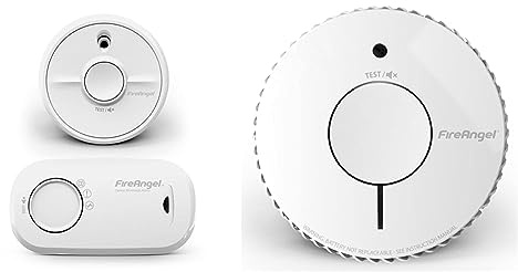 FireAngel FA3313-SB1-T2 CO & Smoke Alarm Twin Pack & FireAngel Optical Smoke Alarm with 10 Year Sealed For Life Battery, FA6620-R (ST-622 / ST-620 replacement, new gen), White