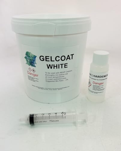 Swindon Composite Supplies : Marine White Gelcoat 250g Lloyds Approved Polyester MEKP Hardener Included (250g)