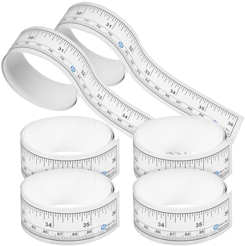 HOMSFOU 6 pcs Adhesive Measuring Tapes, Ruler Tape Paper Tape Measure Table Sticky Measuring Workbench Ruler(36 Inches 90 cm)