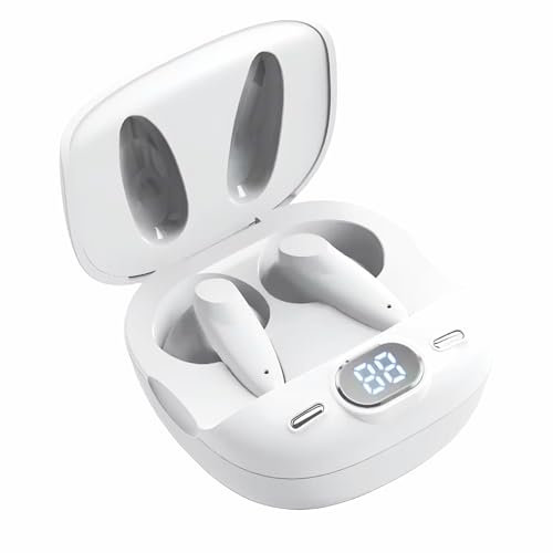 Wasalp 5.3 Ecouteurs Bluetooth sans Fil,50H Casque Bluetooth contrôle, Ultra Touch et 4 micros à réduction de Bruit d’Appel ENC,IP7 Étanche Oreillette Bluetooth