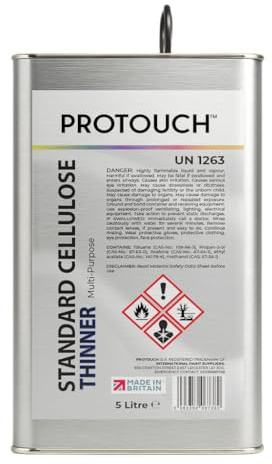 PROTOUCH Standard Cellulose Thinners, 5 Litres, for Lacquers, Primers and Basecoat Paints, Flexible Cap Tin