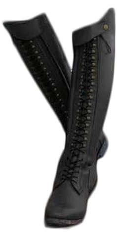 LNNLOO Stivali da Equitazione Termici (34-43), Alti Fino al Ginocchio, Allacciati + Punta Affilata, Antiscivolo + Impermeabili, Tacco Basso (1-3 Cm), per Unisex/Inverno,38,Black