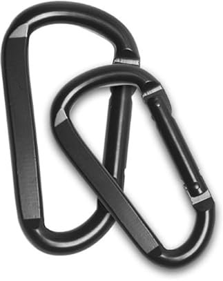 Stück Schraubkarabiner 6,7cm, Karabiner Set, Karabinerhaken D-Clip, Karabiner Aluminium, Karabinerhaken, Karabinerhaken Aluminium, Materialkarabiner, Tragkarabinerhaken mit Schlüsselring - Schwarz